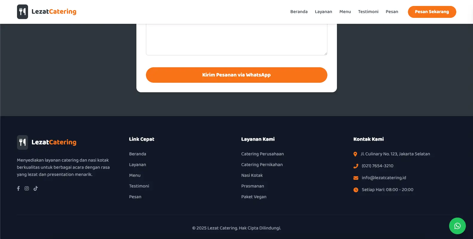 Screenshot: Landing Page