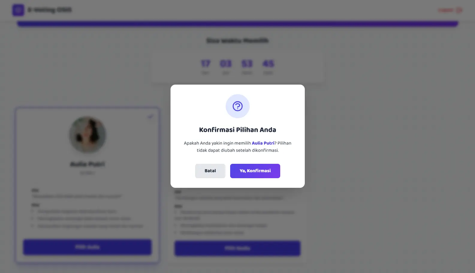 Screenshot: Dashboard Siswa