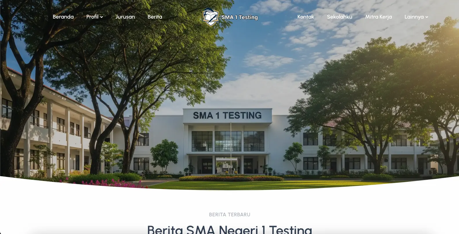 Screenshot: Landing Page