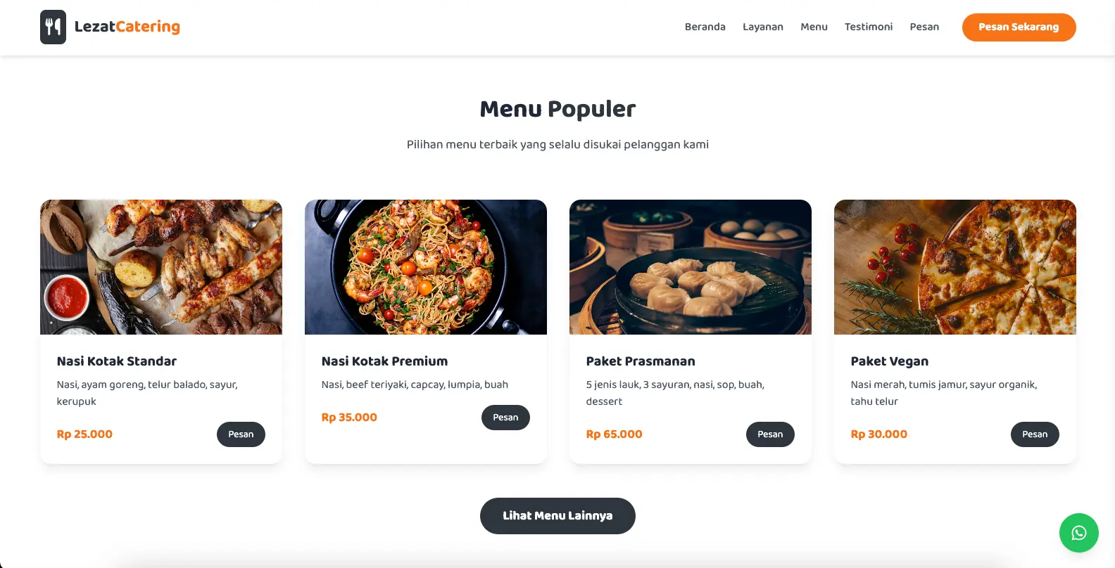 Screenshot: Landing Page