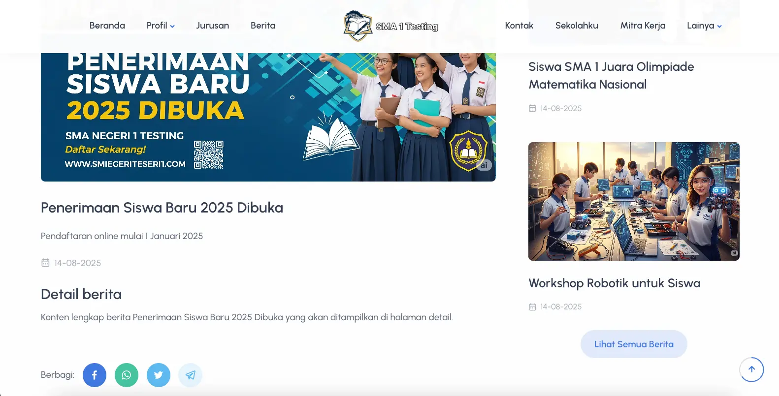 Screenshot: Detail Berita