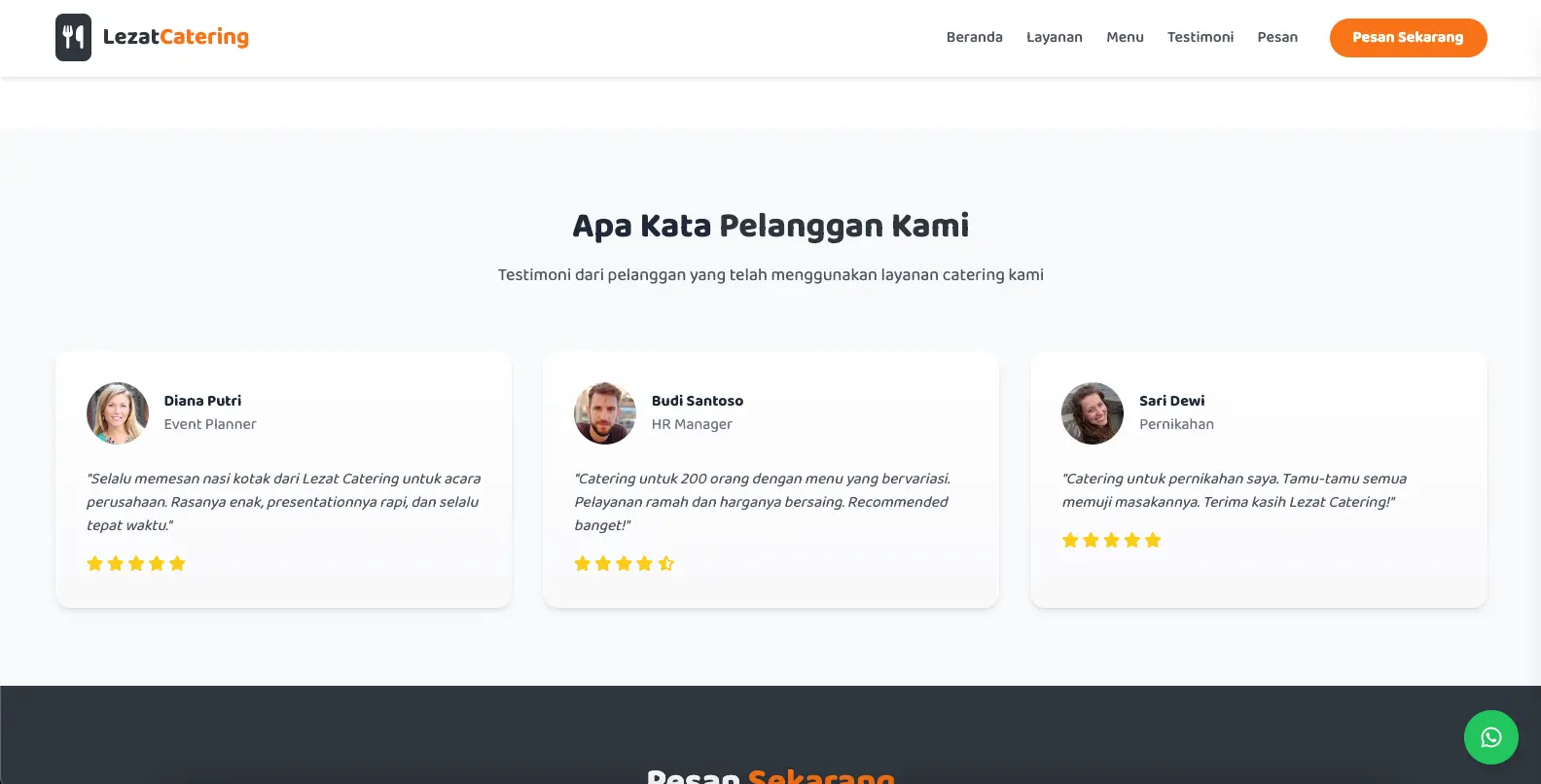 Screenshot: Landing Page