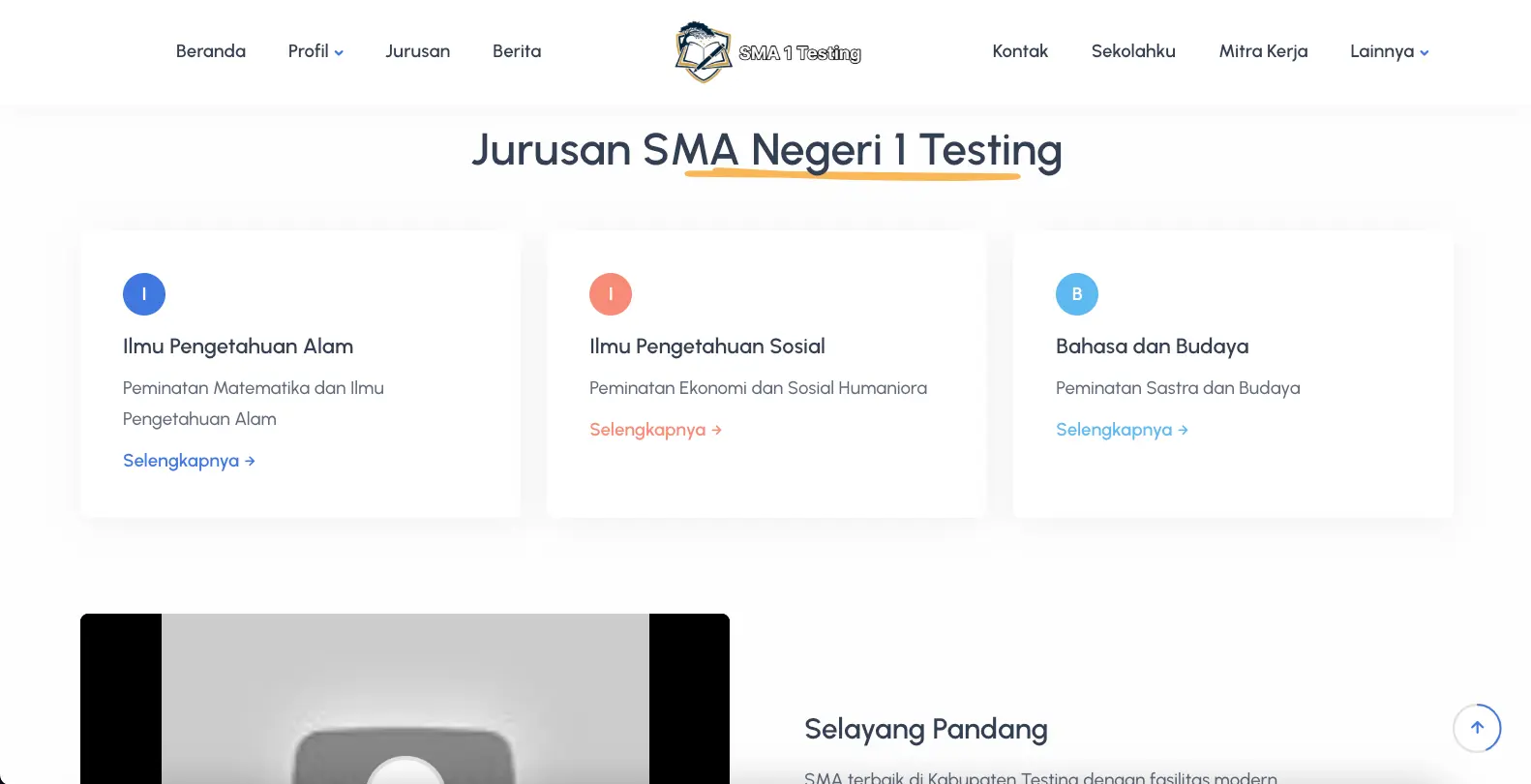 Screenshot: Landing Page
