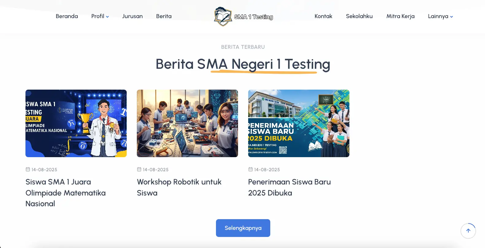 Screenshot: Landing Page