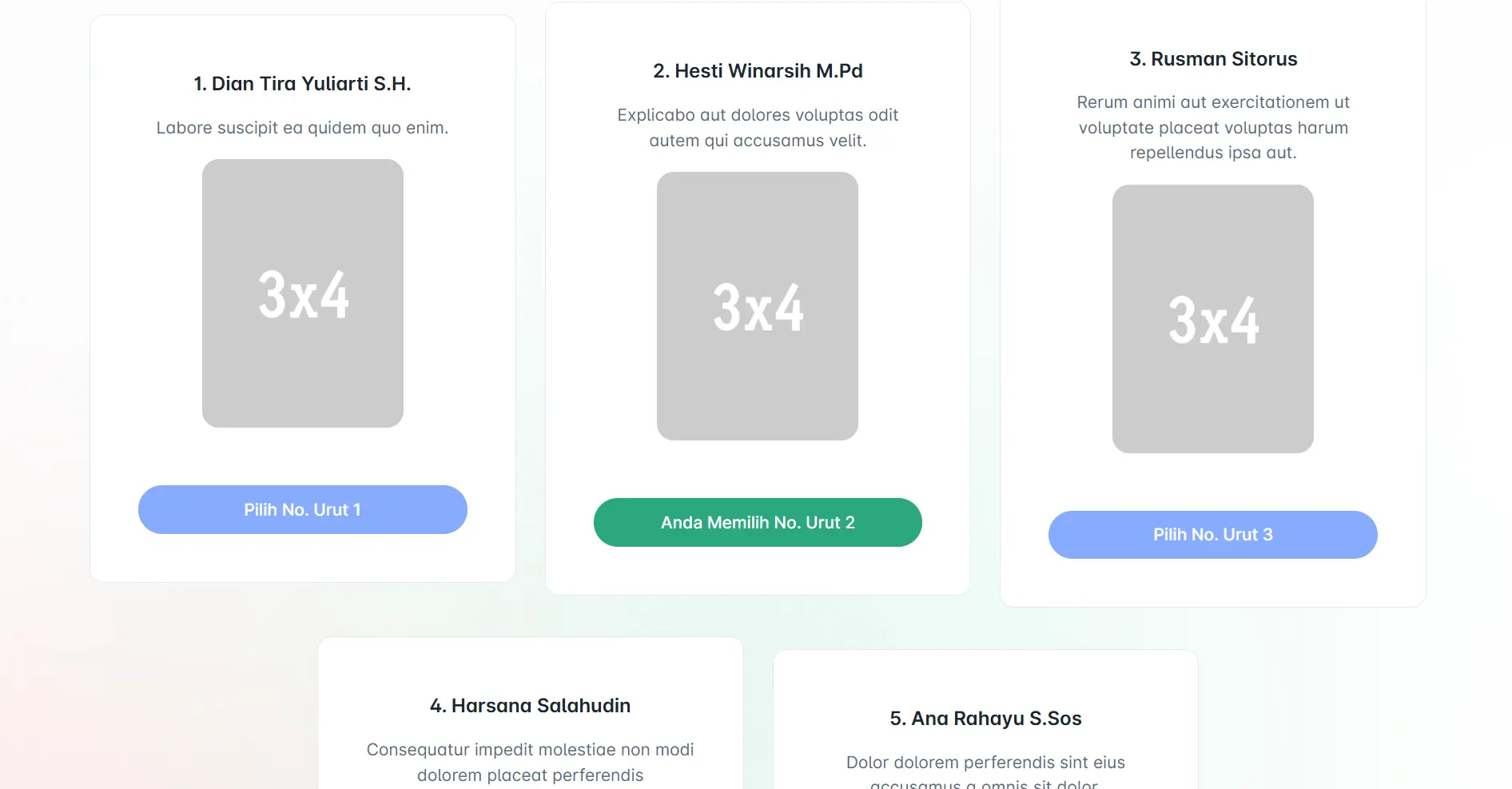 Screenshot: Dashboard Pemilihan