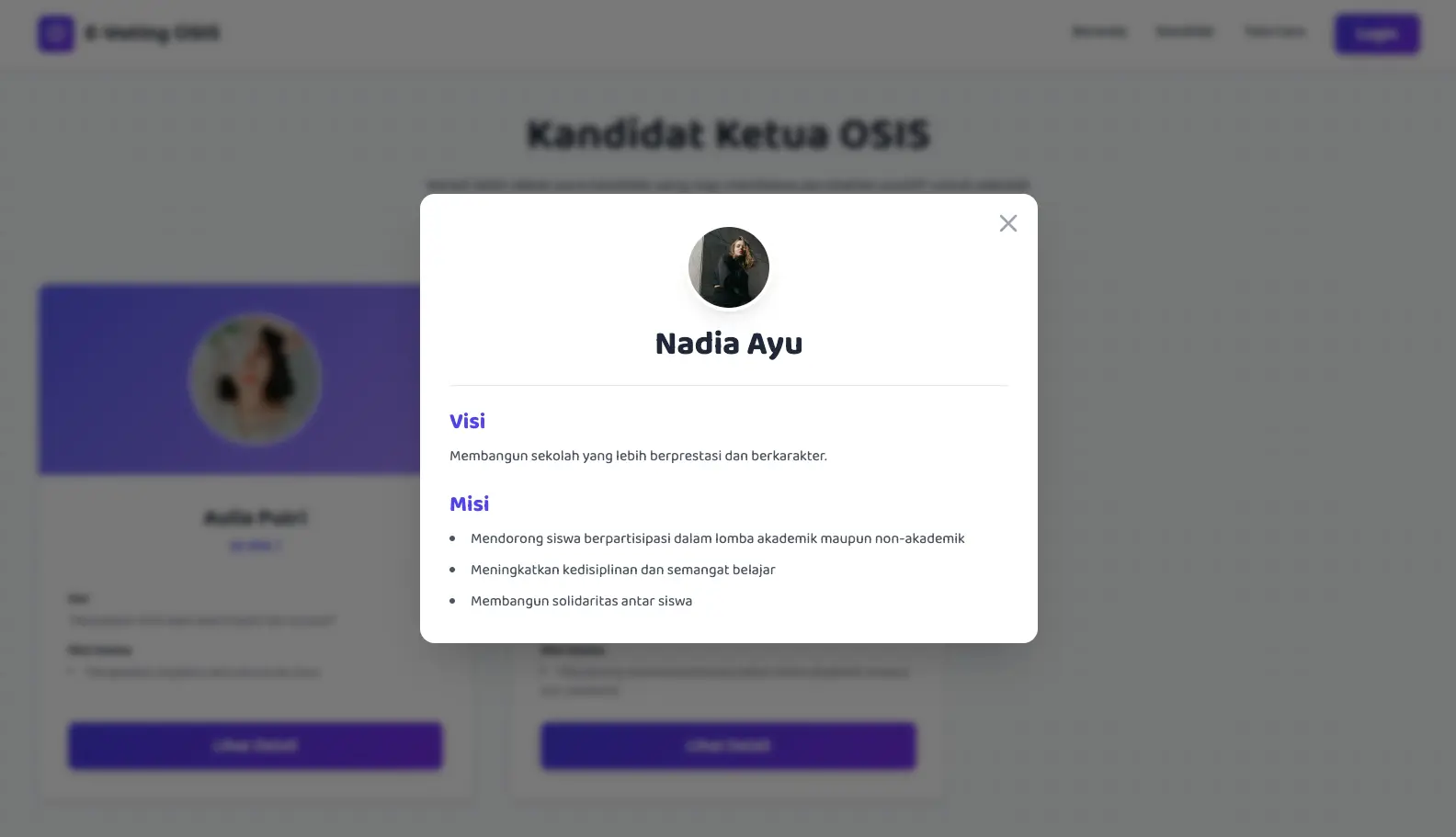 Screenshot: Landing Page - Kandidat