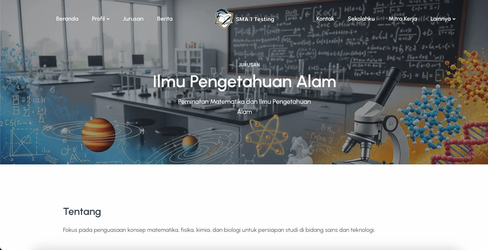 Screenshot: Detail Jurusan